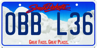 SD license plate 0BBL36