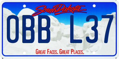 SD license plate 0BBL37