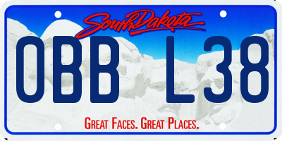 SD license plate 0BBL38