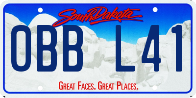 SD license plate 0BBL41