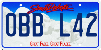 SD license plate 0BBL42
