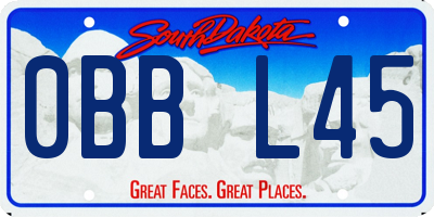 SD license plate 0BBL45