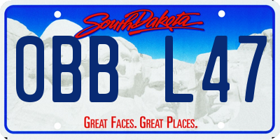 SD license plate 0BBL47
