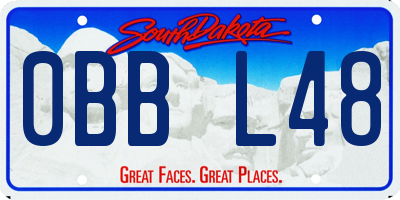 SD license plate 0BBL48