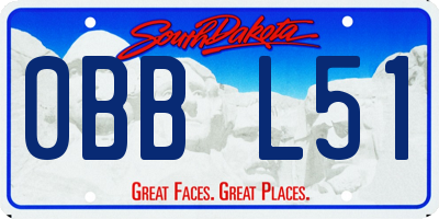 SD license plate 0BBL51