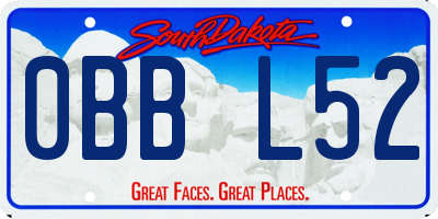 SD license plate 0BBL52