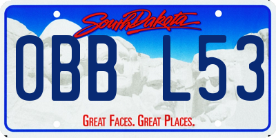 SD license plate 0BBL53