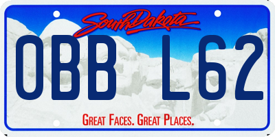 SD license plate 0BBL62