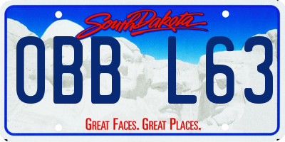 SD license plate 0BBL63