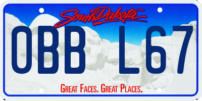 SD license plate 0BBL67