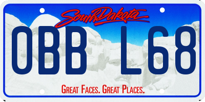 SD license plate 0BBL68