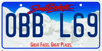 SD license plate 0BBL69