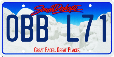 SD license plate 0BBL71