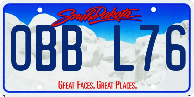 SD license plate 0BBL76
