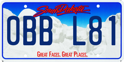 SD license plate 0BBL81