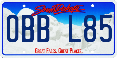 SD license plate 0BBL85