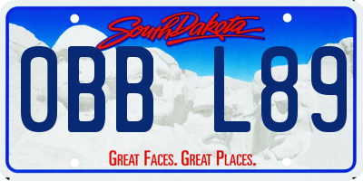 SD license plate 0BBL89