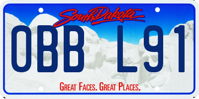 SD license plate 0BBL91