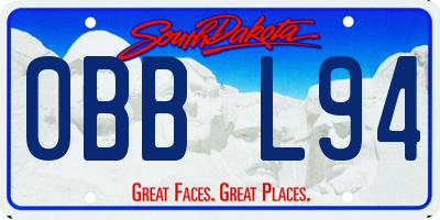 SD license plate 0BBL94