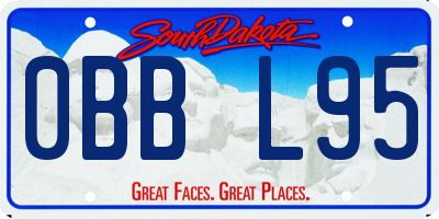 SD license plate 0BBL95