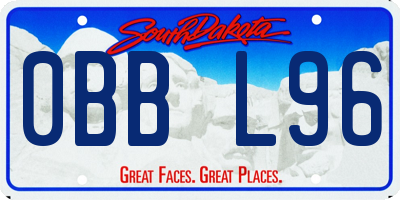 SD license plate 0BBL96