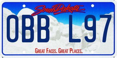 SD license plate 0BBL97