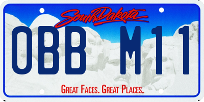 SD license plate 0BBM11
