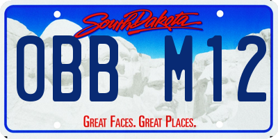 SD license plate 0BBM12