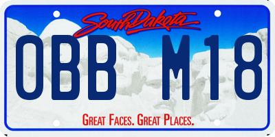SD license plate 0BBM18