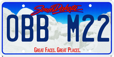 SD license plate 0BBM22