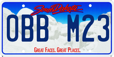 SD license plate 0BBM23