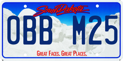 SD license plate 0BBM25