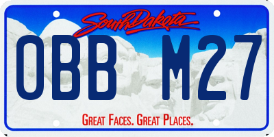 SD license plate 0BBM27