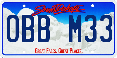 SD license plate 0BBM33