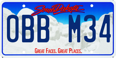 SD license plate 0BBM34