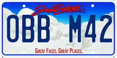 SD license plate 0BBM42