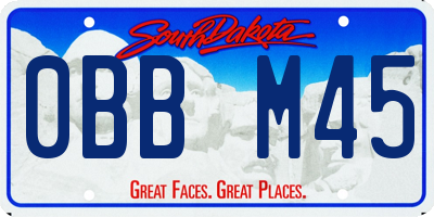 SD license plate 0BBM45