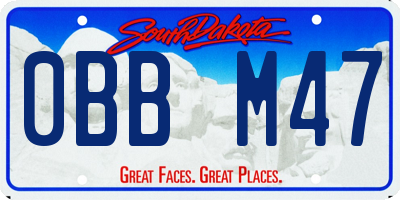 SD license plate 0BBM47