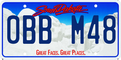 SD license plate 0BBM48