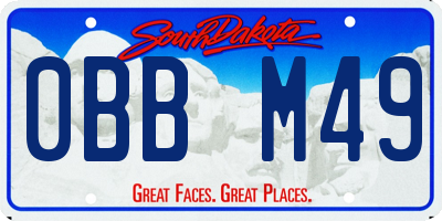 SD license plate 0BBM49