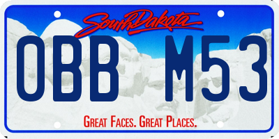SD license plate 0BBM53