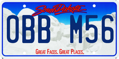 SD license plate 0BBM56