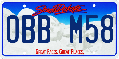 SD license plate 0BBM58
