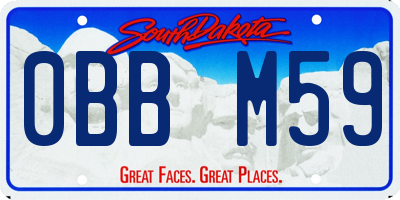 SD license plate 0BBM59