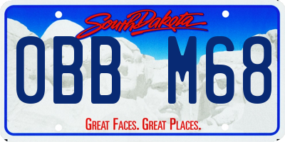 SD license plate 0BBM68