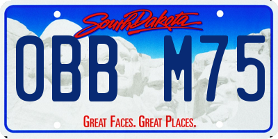 SD license plate 0BBM75