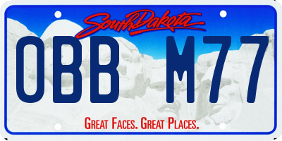 SD license plate 0BBM77
