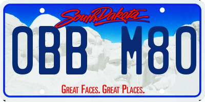 SD license plate 0BBM80