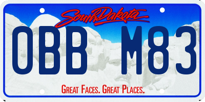 SD license plate 0BBM83