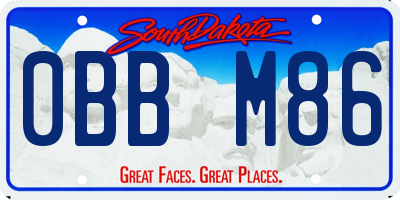 SD license plate 0BBM86